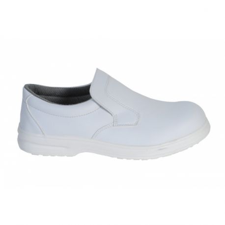 Mocassin blanc microfibre 