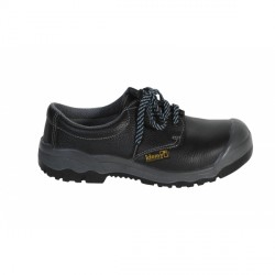 Chaussure basse noire cuir fleur 