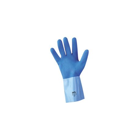 0310694 - Gant latex main adhérisée bicolore bleu sur jersey coton