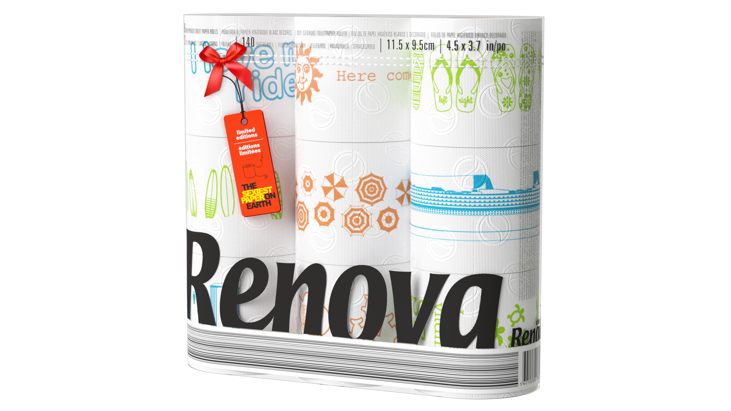 Papier toilette 3 plis Renova Design-72 rouleaux de 110 formats