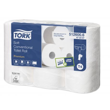 Papier toilette 2 plis Tork tradition doux- 48 rouleaux de 150 formats