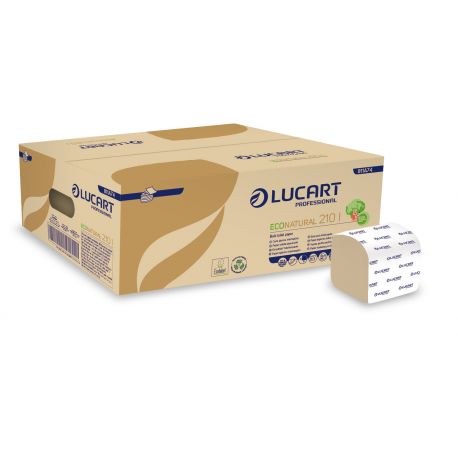 Papier toilette plié Ecolabel 2 plis havane Eco Natural Lucart-8 400 formats