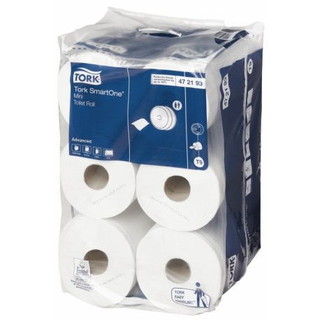 Papier Toilette mini jumbo Ecolabel 2 plis SmartOne mini Tork T9-12 bobines de 620 formats 