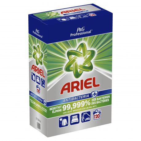 Lessive poudre désinfectante Antibacteria Ariel-baril de 120 doses
