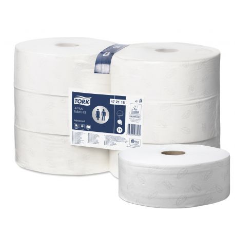 Papier toilette maxi Jumbo Ecolabel 2 plis Advanced Tork 180 m Tork T2-6 bobines de 380 m