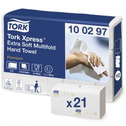 Essuie-mains Ecolabel pliage W 2 plis Tork H2-21 paquets de 100 formats