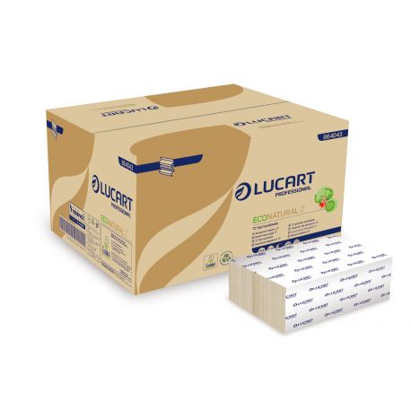 Essuie-mains Ecolabel pliage Z 2 plis EcoNatural Lucart-15 paquets de 200 formats