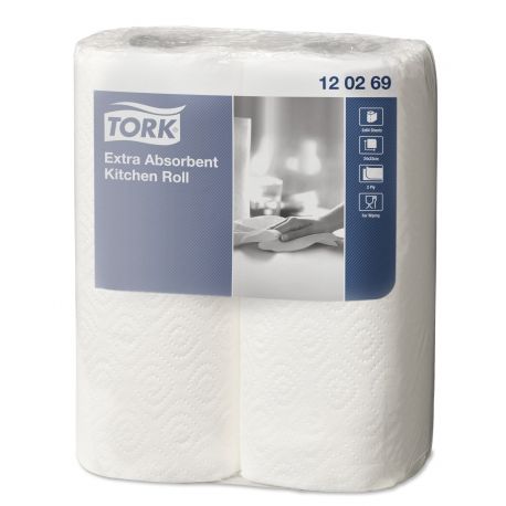 Essuie-tout 2 plis Tork-24 rouleaux de 64 formats