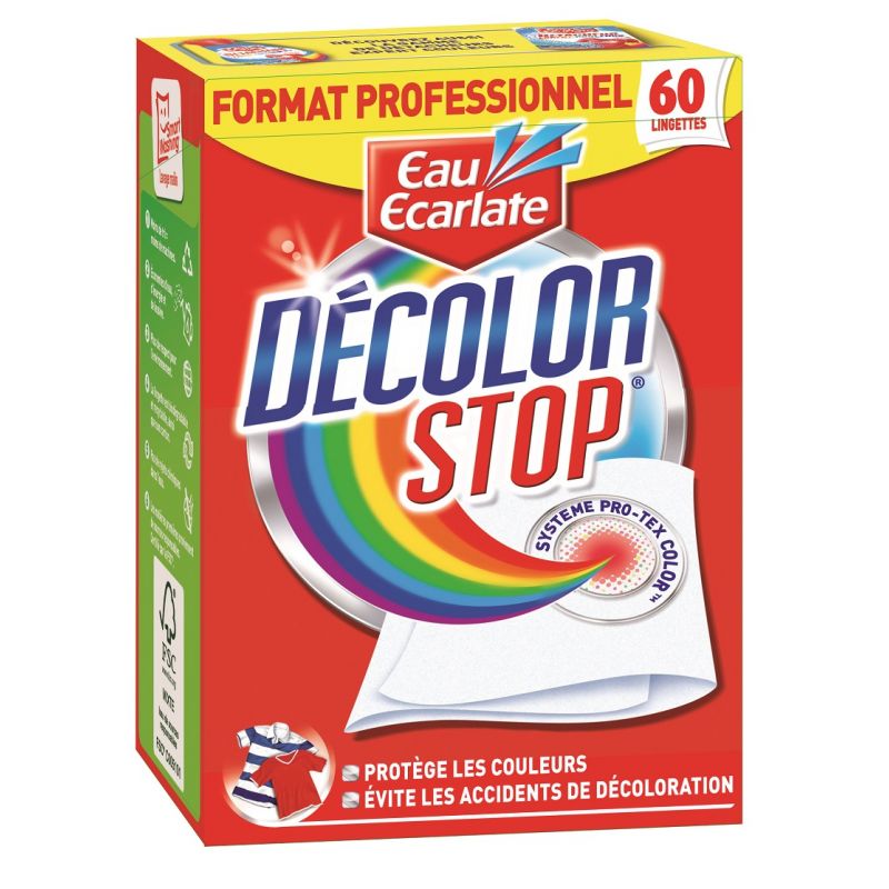 Lingettes anti-décoloration linge Décolor Stop Eau Ecarlate-boîte
