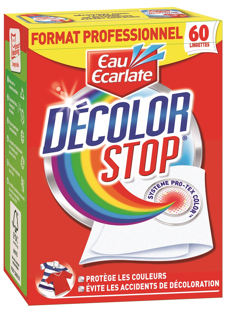 EAU ECARLATE Boîte de 150 Lingettes Décolor Stop action complète, préserve  les couleurs des textiles