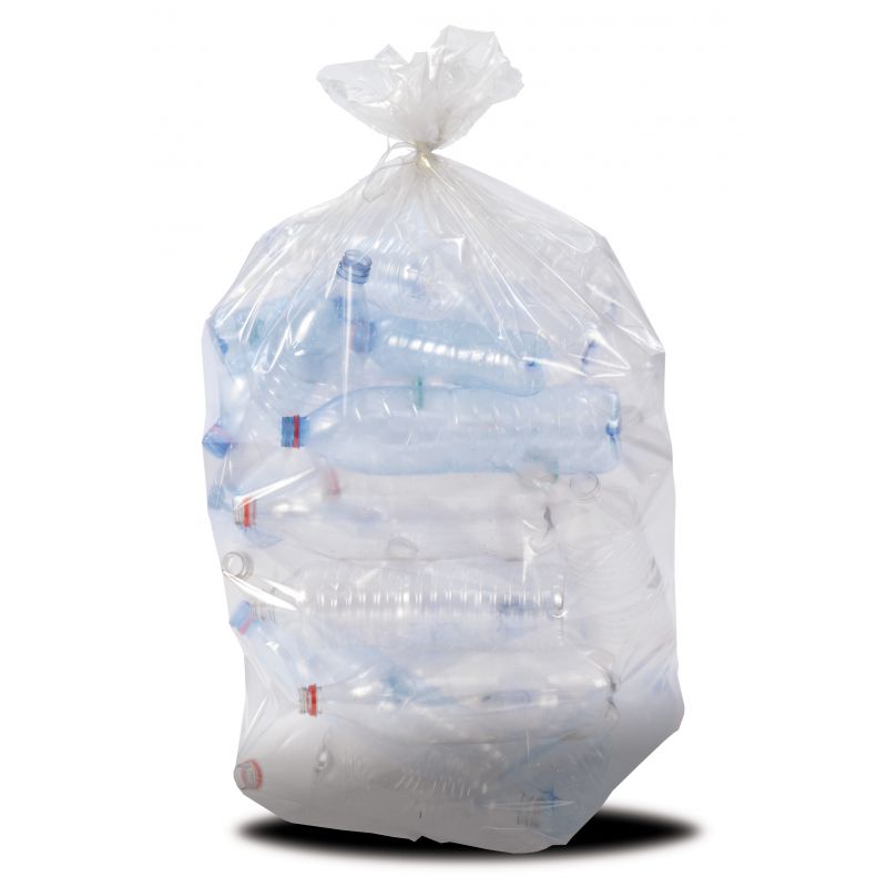 Sac poubelle 50 L lien classique transparent 30 microns-carton de 250