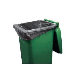 Sac housse conteneur poubelle 330 L gris 30 microns-carton de 100