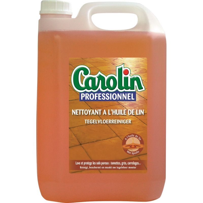 Carolin nettoyeur de sol huile de lin extra, flacon de 5 l