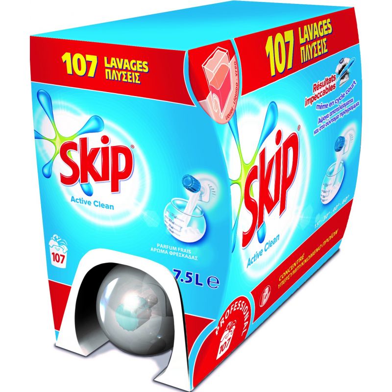 Stock Bureau - SKIP Bidon de 5 Litres Lessive liquide Acive Clean 70 lavages
