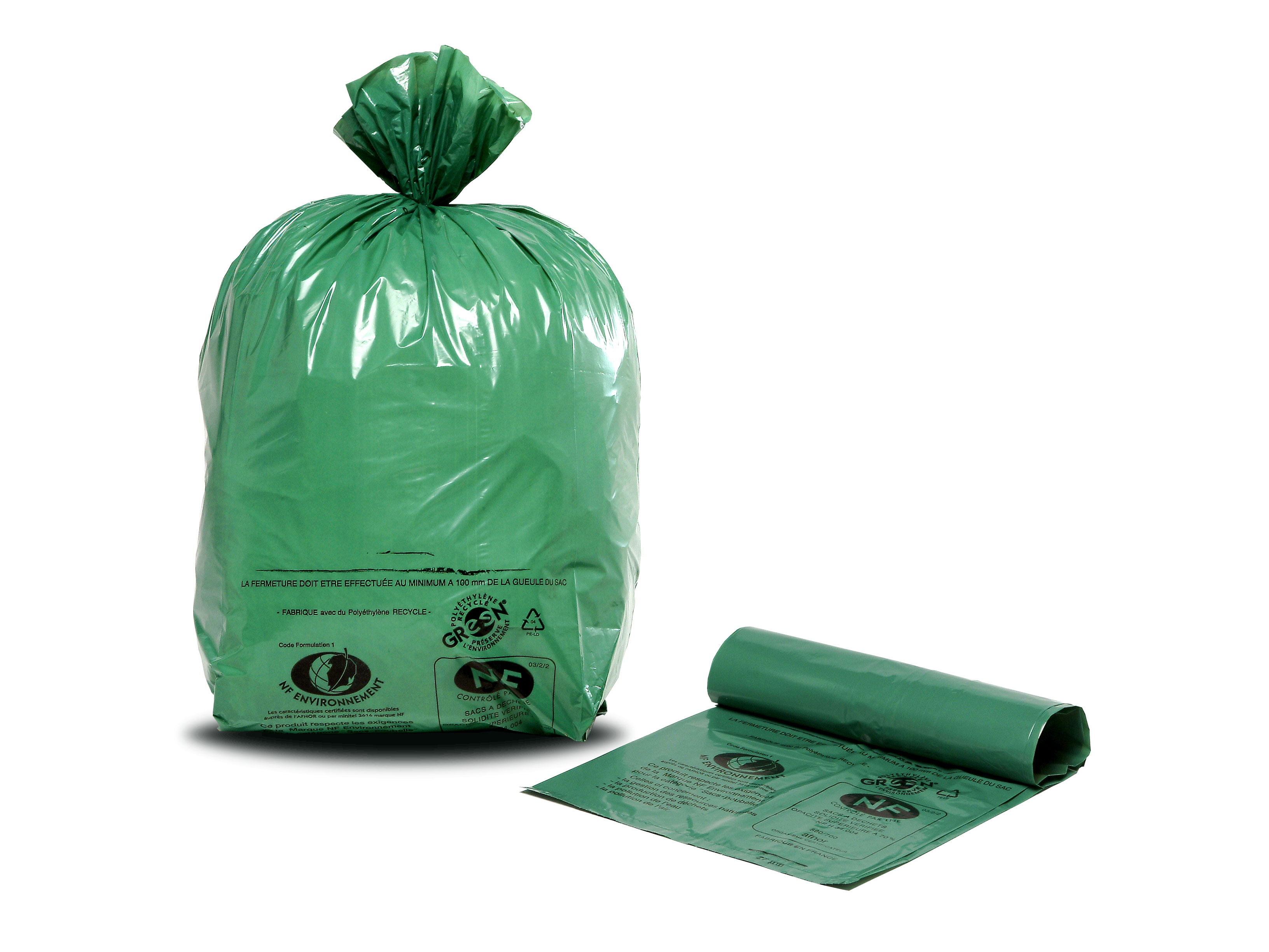 Sac poubelle recyclé lien classique 30 L 25 microns-carton de 500