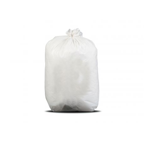 Sac poubelle lien classique 10 L 10 microns blanc - carton de 1 000