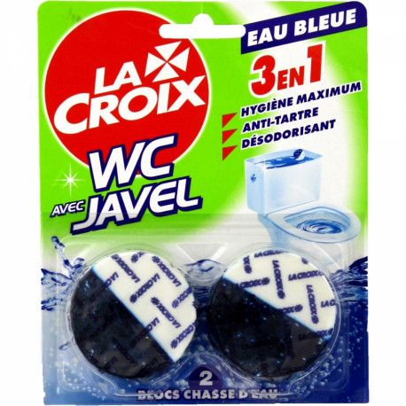 Bloc chasse d’eau WC à la javel Lacroix - boîte de 2 blocs