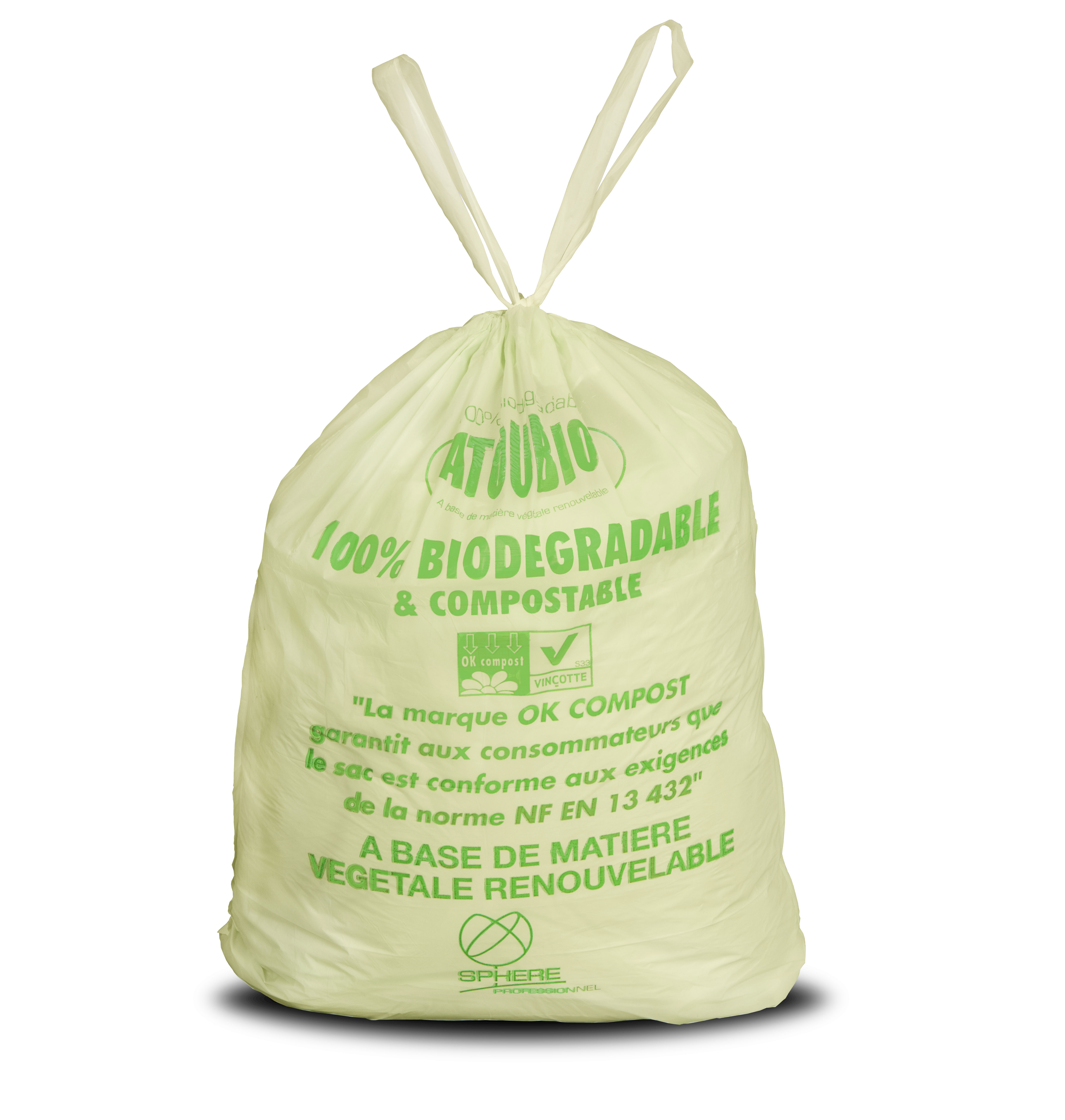 Sac poubelle professionnel biodégradable 20 microns 40 L