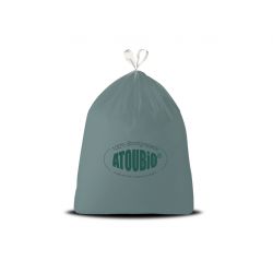 Sac poubelle biodégradable Jet'Sac Atoubio à liens coulissants 40 L vert- carton de 250